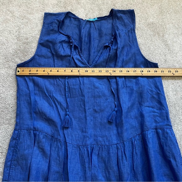 J. MCLAUGHLIN 100% LINEN CHRISTA TIERED SHIFT DRESS SIZE LARGE BABYDOLL Preppy - Picture 8 of 12